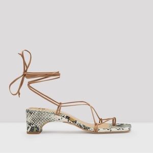 E8 Miista Emere Sandal with block heel in snake print